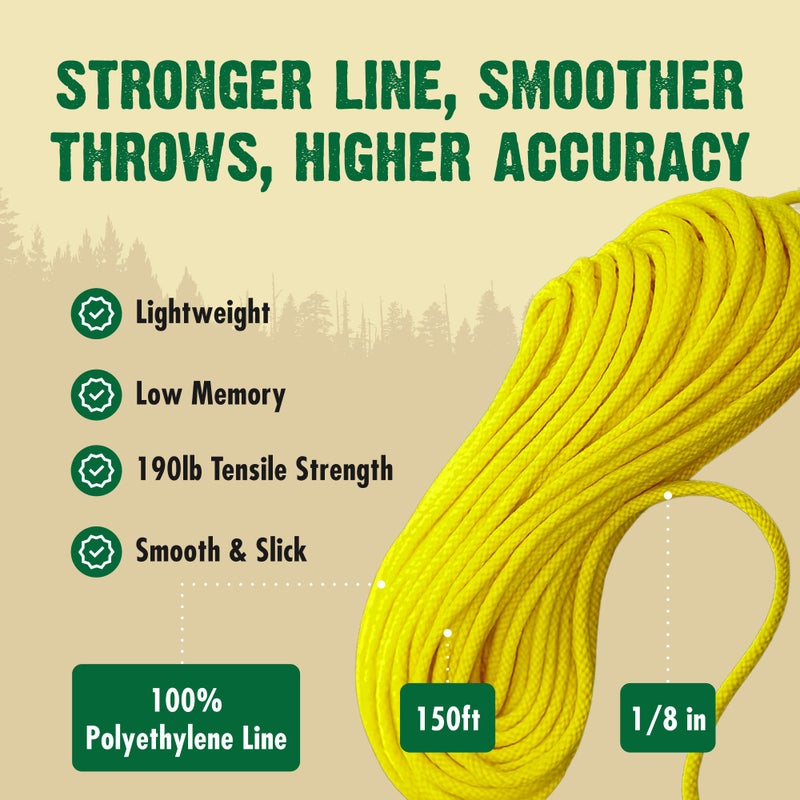 FORESTER 15oz Professional Throw Line Kit with Storage Bag | 150ft Polyethylene Throw Line, Arborist Throw Weight, and Throw Bag - Image 2